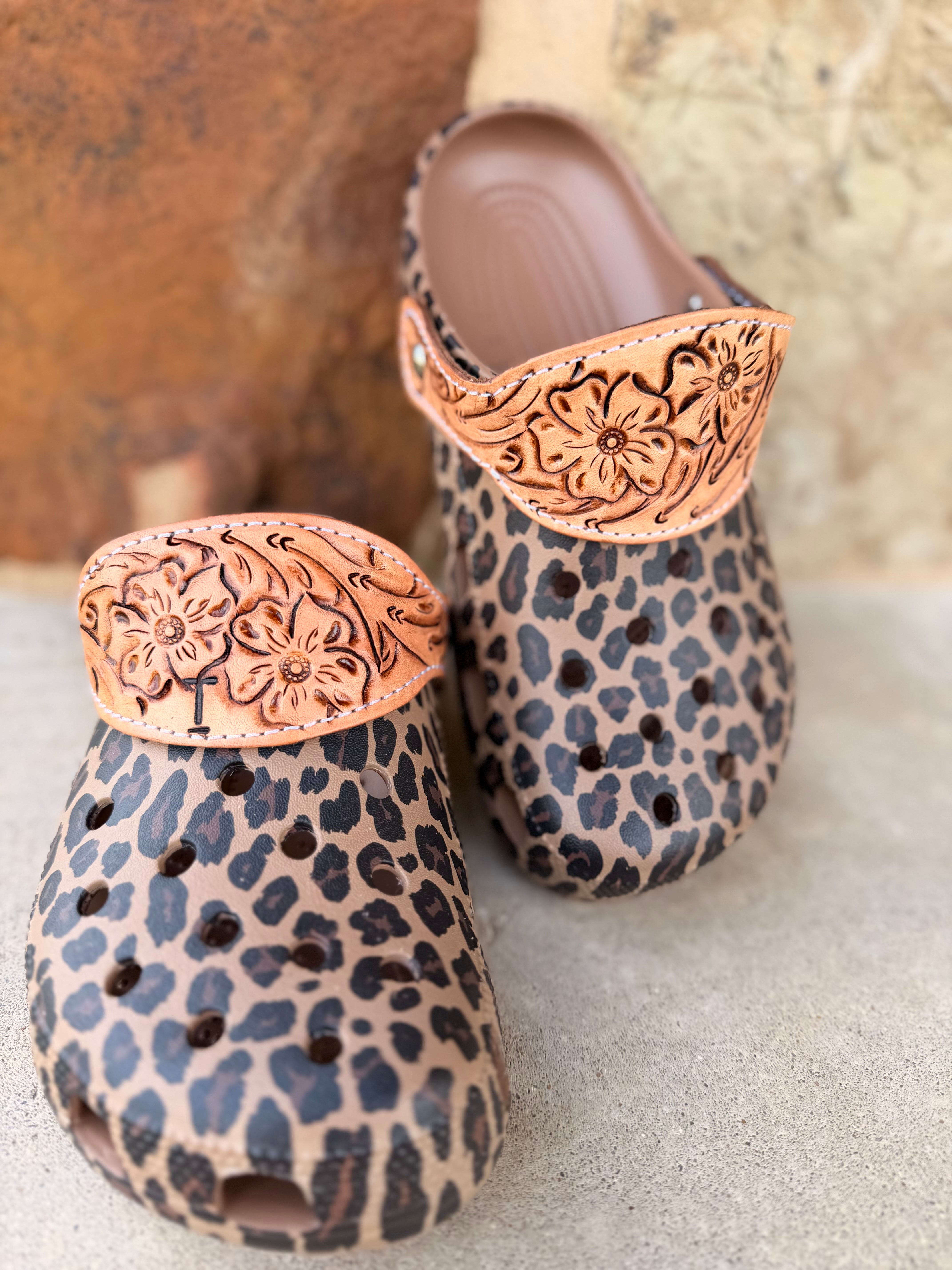 Tooled Leather Crocs – T Bar Leather Co